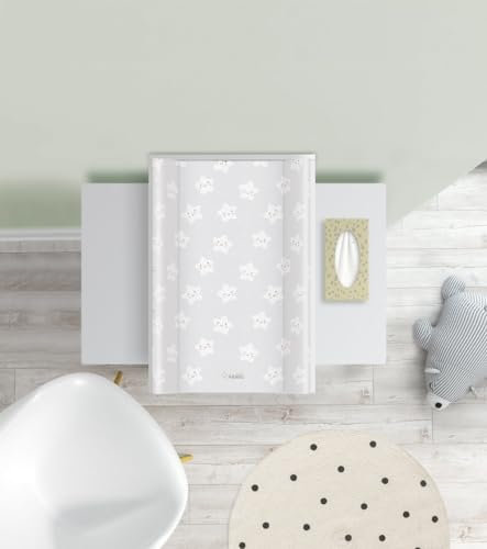 Baby Wickelauflage ohne Verstärkung Fröhliche Sterne - 70X 47 cm - Wickelplatte für Babybett - Wickelaufsatz und Bettumrandung - Changing Mat Zubehör