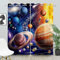 WEQEER Kinder Blickdichte Vorhänge Galaxie Planet Verdunklungsvorhang Weltraum-Vorhänge, Sonnensystem, Erde, Galaxie, Sternenhimmel Blickdichte Vorhänge Jungen (3,100×140BxH (50×140cm×2))