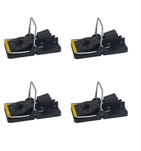 6 Stück Mausefalle, Mausefalle Schlagfalle, Profi Mäusefalle Schlagfalle Rattenfalle, Rattenfallen für Drinnen & Draußen, Wiederverwendbar und Effizient (4PCS)