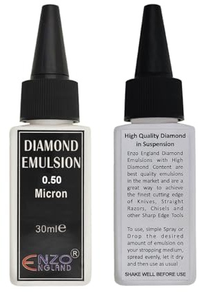 ENZO ENGLAND Poly Diamond Suspension Emulsion Abrasive Lapping Fluid Premium Quality Compound for Stropping Sharpening Honing Polishing Shaving Razor Knife Blade Wood Carving Tools (0.50 Micron)