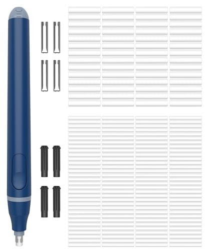 Foyucool Elektrischer Radiergummi mit 220 Ersatzkernen (2,3 & 5 mm) | Batteriebetrieben Automatischer Radierer, Präzisionsradierer für Künstler, Zeichnen, Skizzieren & Büro, Blau