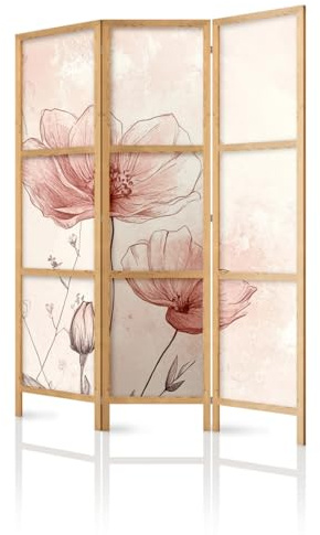 framed concept - Paravent Raumteiler aus Holz 135x172 cm, 3-teilig, einseitig, im orientalischen Stil