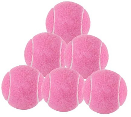 harayaa 6X Tennisbälle für Anfänger Trainingstraining Bälle 6,4 cm Durchmesser für Schlägersportarten, Rosa