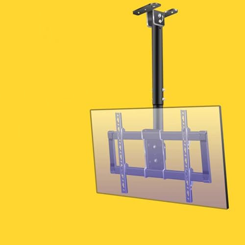 JDJXYNSRT Höhenverstellbare Teleskop-Deckenhalterung für TV, Deckenhalterung für TV, Wandhalterung für TV, passend für 37-85 Zoll LCD-Flachbildfernseher, Befestigung mit Metall-Expansionsschraube