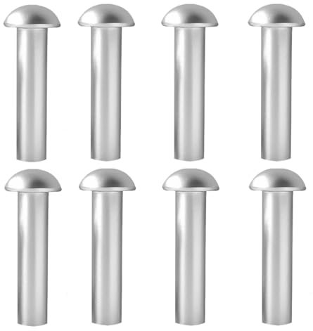 8 Pcs Solid Round Head Aluminium Rivets & Countersunk Solid Rivets 50x6mm Silver - Heavy Duty Rivets for Shovel,Spade,Fork,Rake,Hoe Handle Repair,Garden Tools,Lawnmower,Industrial Household Fasteners