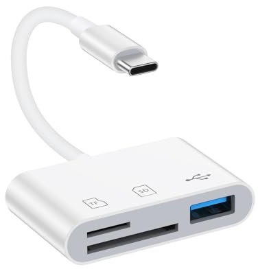 Type C SD Card Reader for Samsung Galaxy S25Edge S24Ultra S23FE S22 S21 S20, USB C Memory Card Reader for Android High Speed 3.0 Digital Camera Adapter for iPhone 16 15 Pro Max/Plus, MacBook, iPad Pro