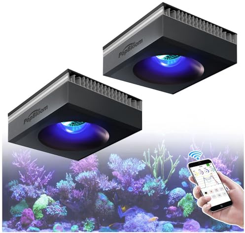 PopBloom 2 Stk. RL90 meerwasser led aquarium beleuchtung 120cm, aquarium led beleuchtung vollspektrum Marine Aquarium Riff Salzwasseraquarium