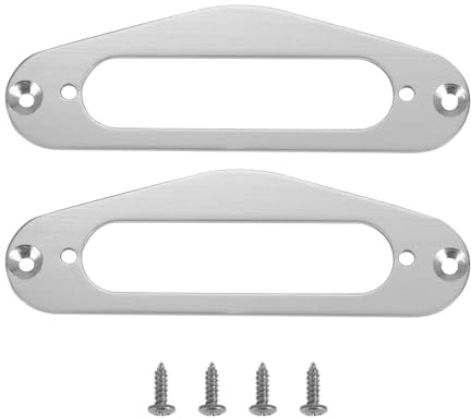 Sirxlevcy 2 Pcs Guitar Pickup Frame Mounting Ring Single Coil Metal Flat Humbucker Pickup Ring for TL Style Electric Guitars(silver)