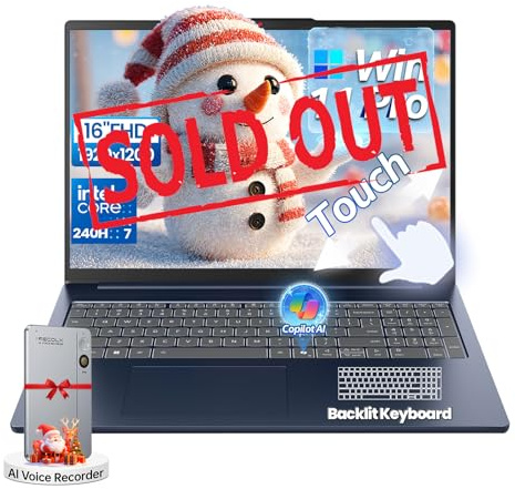 Lenovo IdeaPad Slim 5i Laptop Business 2026, pantalla táctil FHD+ de 16 pulgadas, Intel Core 7 240H (Beat Ultra 7 255U), cámara IR de inicio de sesión facial, KB retroiluminada, Win 11 Pro, Copilot