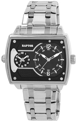 Raptor Damen Armbanduhr Analog in Silber, Gesamtlänge 23.5 cm, Edelstahlarmband – 3 ATM