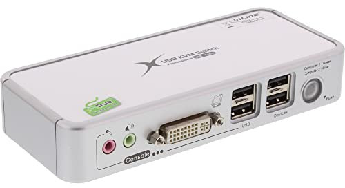 InLine 61602C KVM Switch, DVI, 2-fach, USB, mit Audio