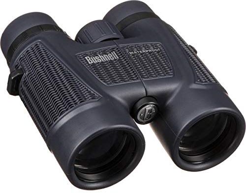 Bushnell 158042 H2O Fernglas (8x42 mm, Inkl. Tasche und Trageriemen, Wasserdicht und vielseitig einsetzbar, Rutschfestes gummiarmiertes Gehäuse, Dachkant-Prismen, Aus hochwertigem BaK-4 Prismenglas)