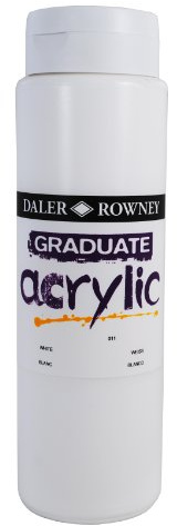 Daler-Rowney Graduate Acrylic Paint, Plastic Bottle, 33.81oz - 1L, Titanium White