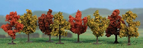 Heki 1141 Herbstbäume, 8 Stück, Höhe 4 cm, Mehrfarbig