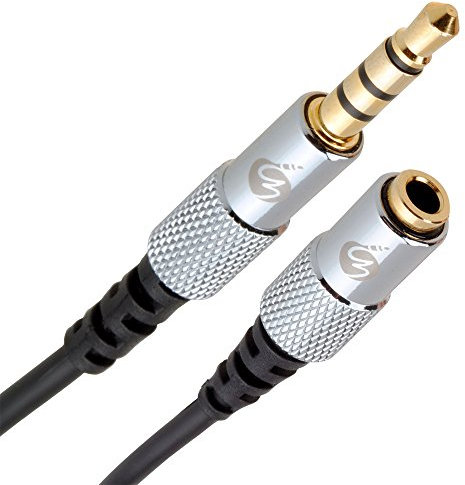 FISUAL S-Flex Mini 3.5mm 4 Pole Jack Extension Cable For Headphones With Microphone (0.5m)