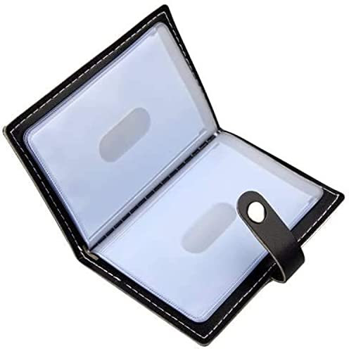 Karlling Credit Card Holder Wallet for Women/Man Soft Leather Business Card Holder Card case Organizer Bag with 20 Card Sleeves Inside(Black)