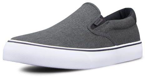 Lugz | Clipper Casual Sneakers for Men | Slip On Shoes for Men | Everyday Men Footwear, Black/White/Gum, 13