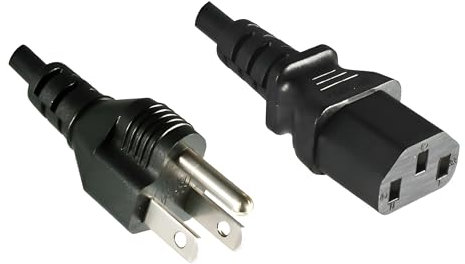 DINIC Stromkabel, Netzkabel für Amerika USA Typ B auf C13 Kaltgeräte (1,80m, schwarz)