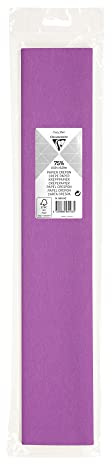 Clairefontaine 95110C - Blisterpackung mit 1 Blatt Krepppapier gefaltet, Qualität 75%, im Format 2,50x0,50m, ideal für DIY und Bastelaktivitäten, Malve, 1 Stück