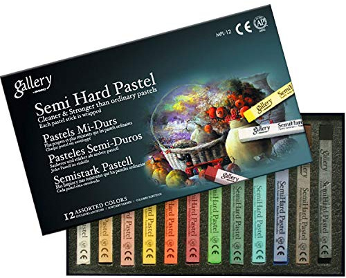 Mungyo Gallery Semi-Hard Pastels Cardboard Box Set of 12 - Assorted Colors by Mungyo