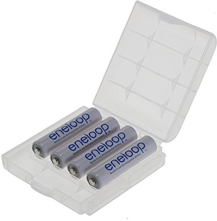 Sanyo eneloop AAA Batteries, 4 Pack+ Protective Box with 800 mAh Capacity HR-4UTGB Case PDA-Point