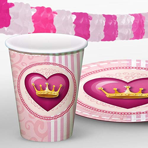 Folat- Pink Party Principessa-19 Pezzi. Set di Cuori Confezione Regalo, Colore Rosa, Medium,