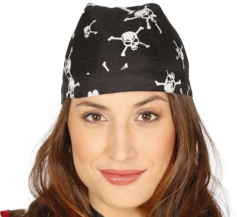 FIESTAS GUIRCA | Schwarzes Kopftuch für Erwachsene Unisex - Vielseitiges Textilaccessoire für Kostümpartys, Karneval und Feiern - Ideal für Piraten-, Cowboy- oder Banditenkostüme - Schwarz