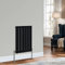 NRG 600x408mm Horizontal Flat Panel Designer Radiator Bathroom Heater Central Heating Rad Single Column Black
