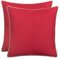 Brandsseller 2er Set Outdoor Kissen 45x45 cm – Wetterfeste Zierkissen mit Paspel – Wasserabweisende Gartenkissen & Dekokissen für draußen – Sofakissen für Balkon & Terrasse – Rot
