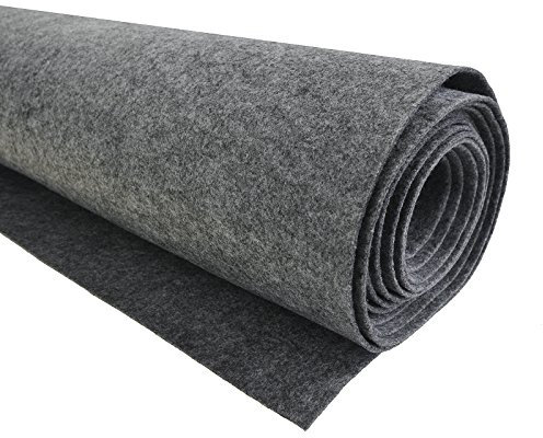 Bastelfilz 1m x 90cm x 3mm Meterware Dekofilz Taschenfilz Filzstoff 39 Farben, Farbe:dunkelgrau meliert