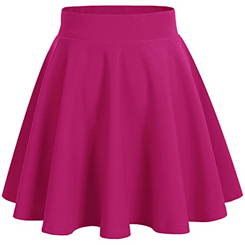 Bridesmay Donna Gonna Vita Alta Casual Solida Colore Mini Gonna Fuschia M