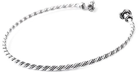 Windalf Keltischer Damen Halsreif BOUDICCA Ø 12.2 cm Mittelalter Silber-Torques Handgeschmiedet 925 Sterlingsilber