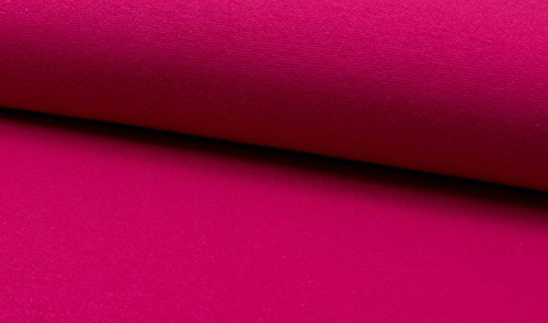 Bündchenware in 45 Farben, rundgestrickte Strickbündchen als Meterware, unifarben 1 Meter, Pink