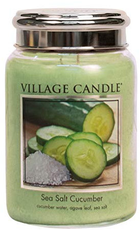 Village Candle - Kerze, Kerzenständer - Sea Salt Cucumber - großes Glas - 626 g