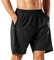 HMIYA Herren Sport Shorts Schnell Trocknend Kurze Hose mit Reißverschlusstasch (Schwarz,S)