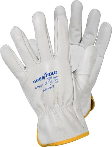 Goodyear Rumpflederhandschuhe Größe 9 Farbe weiß, Arbeitshandschuhe
