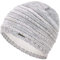 Faera Wintermütze warm gefütterte Winter-Mütze Fleece-Futter Winter Strick-Mütze Beanie-Mütze Damen Herren One-Size, Farbe:Warm Grau