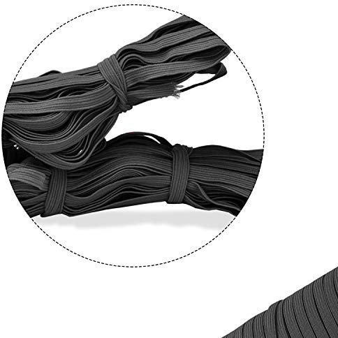 Trimming Shop 5 mm (1/5 Zoll) Flaches Gummiband - Verstellbare, elastische Schnur für DIY Nähen, Kunst & Handwerk Projekte, Reparatur Kleidung, Perückenherstellung, Dunkelgrau, 25 Meter