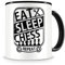 Samunshi® Schach Tasse mit Spruch Eat Sleep Chess Repeat Geschenk für Schachspieler Kaffeetasse groß Lustige Tassen zum Geburtstag schwarz 300ml