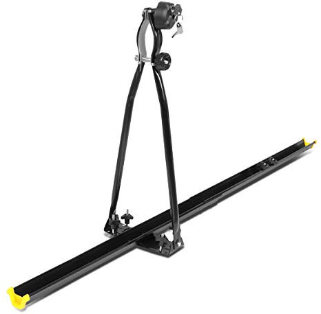 DNA MOTORING XY-6010-BK Universal Heavy Duty Iron Car Roof Top Upright Bicycle Mount Rack, Bike Carrier, Cycle Carrier wKey Lock