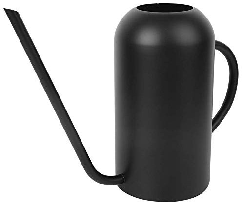 1,5L Gießkanne, Lange Ausguss Gießkanne Edelstahl Retro Stil Langmundiger Sukkulenten Bewässerungstopf für Zimmerpflanzen Garten Innenhof, Schwarz