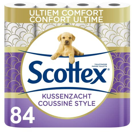 SCOTTEX Coussiné - Papier Toilette (12 paquets de 7 rouleaux) - douceur et confort - écologique - résistant