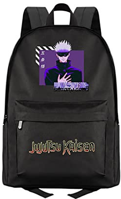 flowereyes Jujutsu Kaisen Rucksack Mode Casual Schwarz Schultasche Einfachen Cartoon Rucksack Damen Herren Kinder