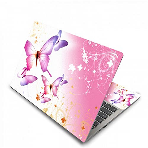 Folie Notebook Skin Rosa Schmetterling 10 11,6 13 13,3 14 15 15,6 17 Zoll Netbook Laptop Skin Aufkleber Wiederverwendbare Schutzfolie Aufkleber