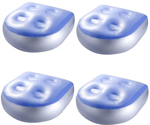 Rückenpolster Spa Kissen, Aufblasbare Sitzerhöhung Sitzpolster mit Saugnapf, rutschfeste Weiches Rückenpolster Badewanne SPA-Massagekissen, Sitzlehne Badematte für Spas, Whirlpools, Pool (4pcs, Blau)
