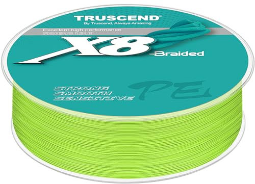 TRUSCEND X8 Lenza da pesca intrecciata, lenza intrecciata in PE durevole per professionisti, prestazioni più sottili e fluide per lanci ottimali, attrezzatura da pesca in acqua dolce indispensabile