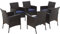 MFSTUDIO Garden Chairs Set of 6, Outdoor Wicker Rattan Chairs with Cushions, Conversation Set for Patio, Backyard, Garden and Poolside