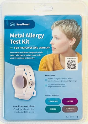Sensiband Piercing Allergy Test Band, Test for Piercing Metal and Jewerly - Test at Home - Tests for Common Metals Used in Piercing and Jewerly - Order 3 Weeks Before Surgery (Piercing Test Kit)