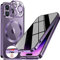 [CD-Metallring & Sicherheitsschloss] Magnetische 360 Grad Ganzkörper Sichtschutzhülle für iPhone 14 Pro Max [Integrierter Linsenschutz] Schutzhülle mit Integriertem 9H-Glasbildschirm,- Dunkel Violett