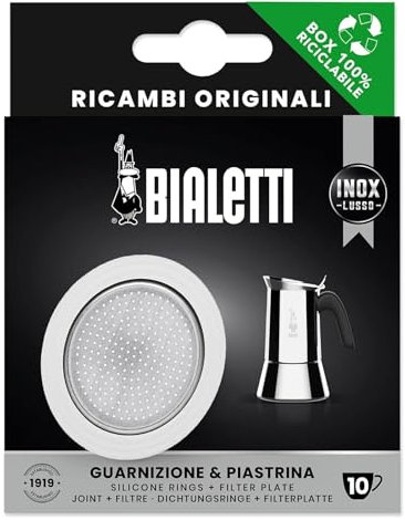 Bialetti Filter and Gasket Seal 10 Cup Venus Kitty Musa Espresso Coffee Maker